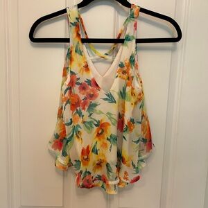 Lush Multicolor Floral Sleeveless Blouse